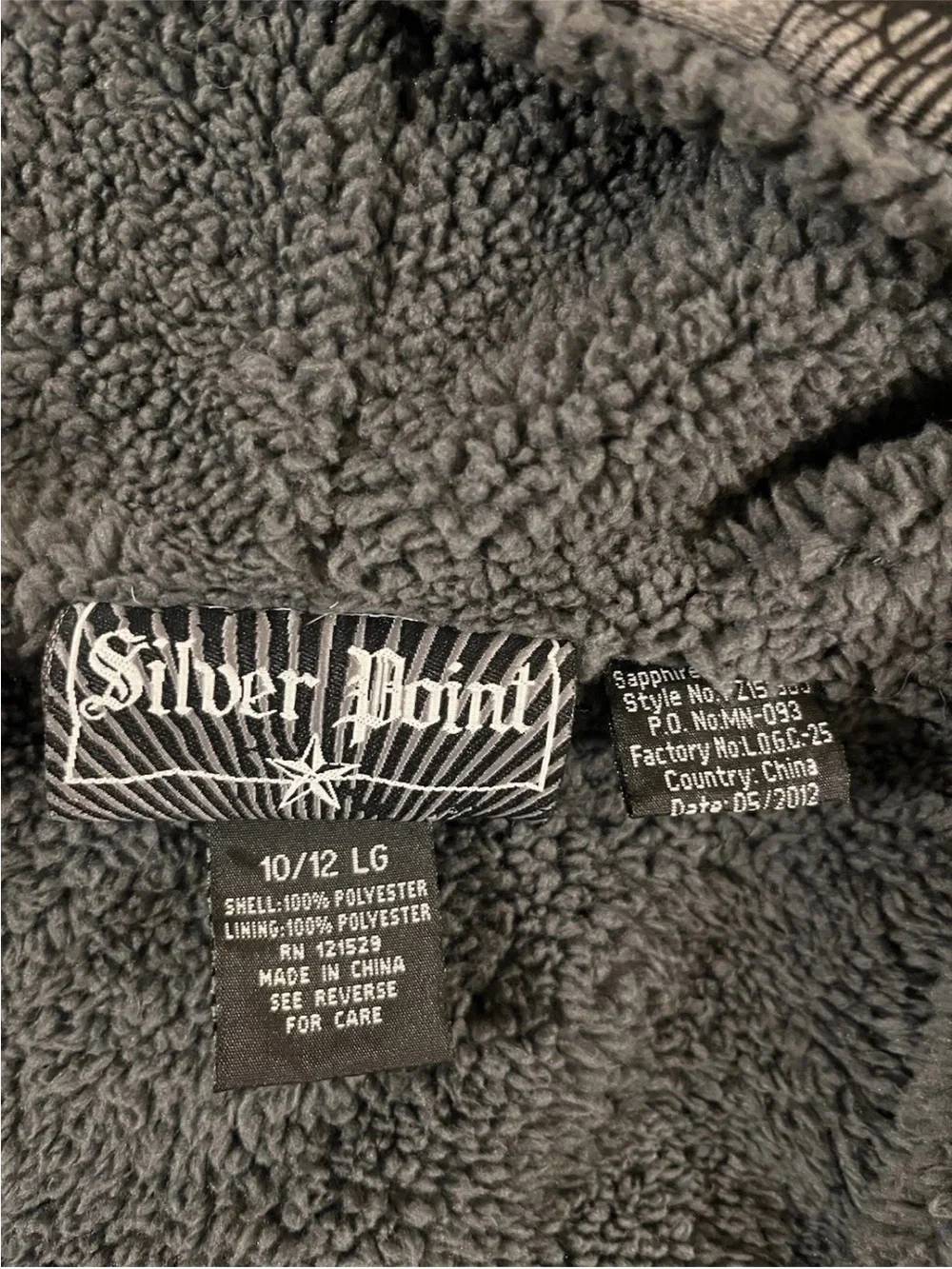 Silver Point Y2K Skull Tribal Grunge Skater Hoodie Sherpa Full Zip Boys L Men XS